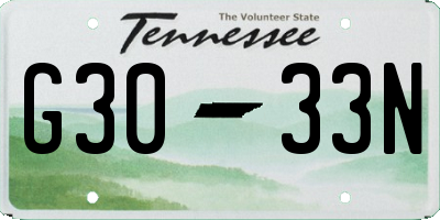TN license plate G3033N
