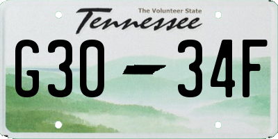 TN license plate G3034F