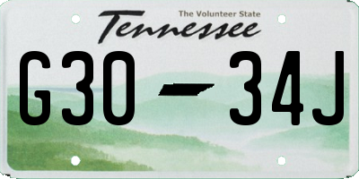 TN license plate G3034J