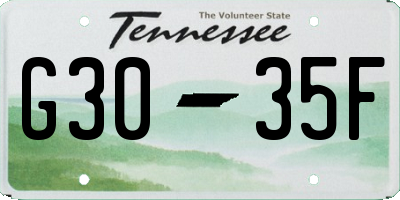 TN license plate G3035F