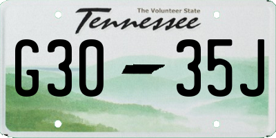 TN license plate G3035J