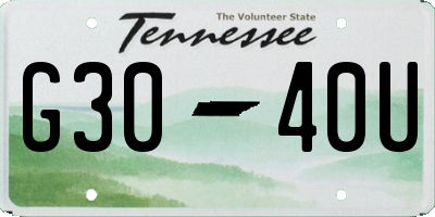 TN license plate G3040U