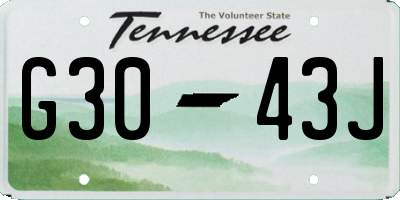 TN license plate G3043J