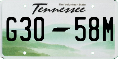 TN license plate G3058M