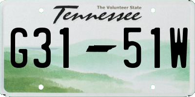 TN license plate G3151W