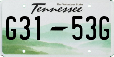 TN license plate G3153G