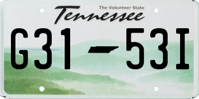 TN license plate G3153I