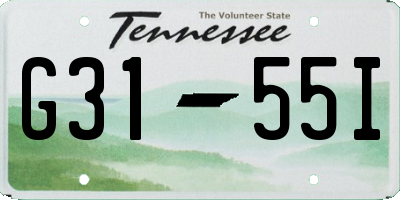 TN license plate G3155I