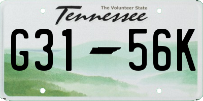 TN license plate G3156K