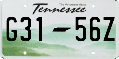 TN license plate G3156Z