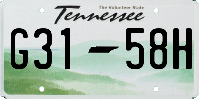 TN license plate G3158H