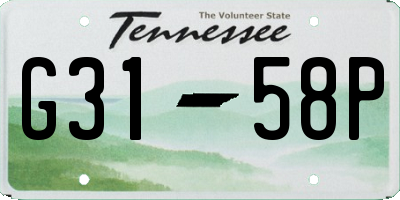 TN license plate G3158P