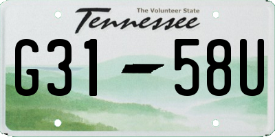 TN license plate G3158U