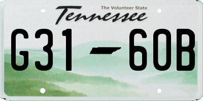 TN license plate G3160B