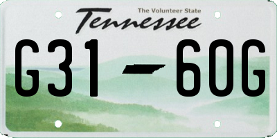 TN license plate G3160G