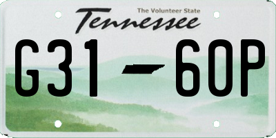 TN license plate G3160P