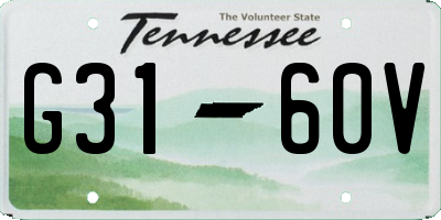 TN license plate G3160V