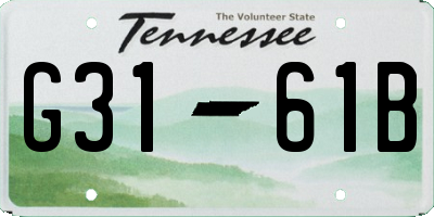 TN license plate G3161B