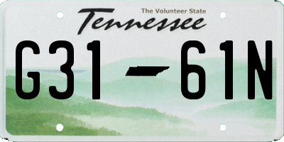 TN license plate G3161N