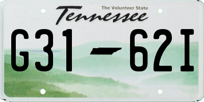 TN license plate G3162I