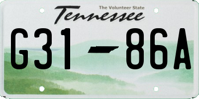 TN license plate G3186A