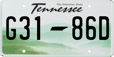 TN license plate G3186D