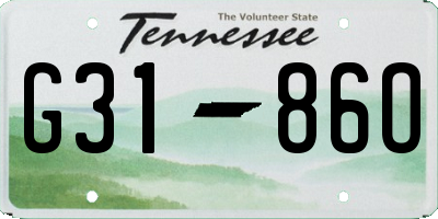 TN license plate G3186O
