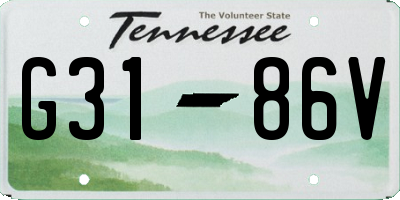TN license plate G3186V