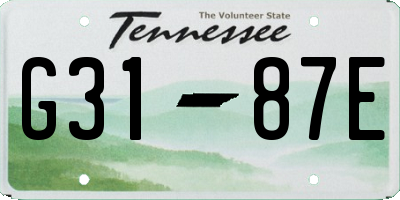 TN license plate G3187E
