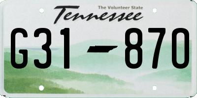TN license plate G3187O