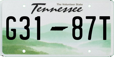 TN license plate G3187T