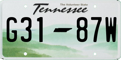 TN license plate G3187W