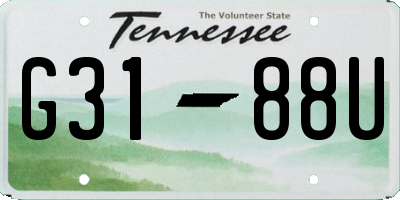 TN license plate G3188U