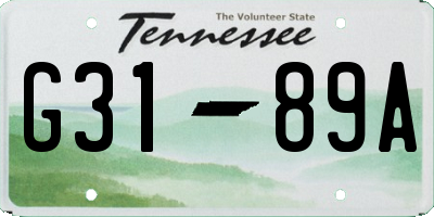 TN license plate G3189A
