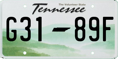 TN license plate G3189F