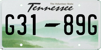 TN license plate G3189G