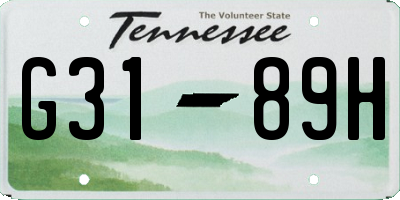 TN license plate G3189H