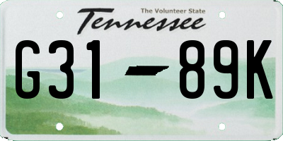 TN license plate G3189K