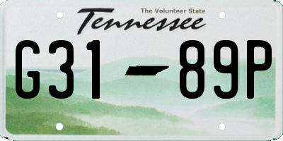 TN license plate G3189P
