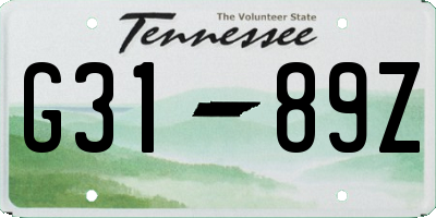 TN license plate G3189Z