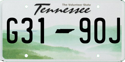 TN license plate G3190J