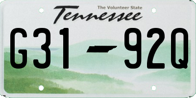 TN license plate G3192Q