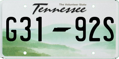 TN license plate G3192S