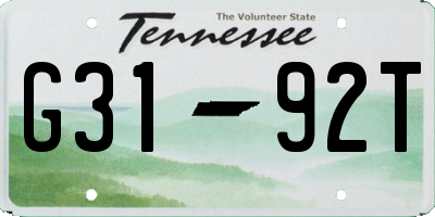 TN license plate G3192T