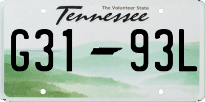 TN license plate G3193L