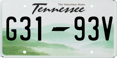 TN license plate G3193V
