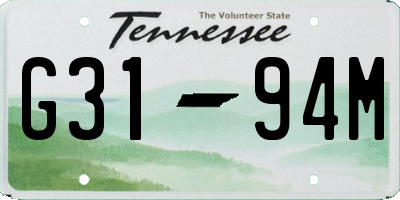 TN license plate G3194M