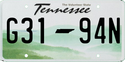 TN license plate G3194N