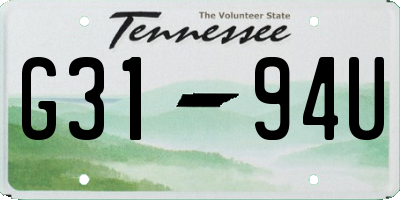 TN license plate G3194U