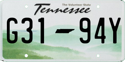 TN license plate G3194Y